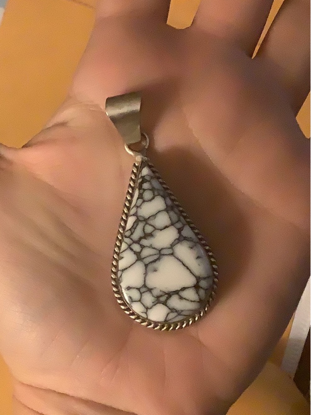 White Veined Teardrop Pendant earrings SET - Versatile Statement Jewelry
